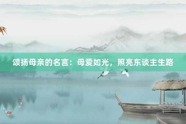 颂扬母亲的名言：母爱如光，照亮东谈主生路
